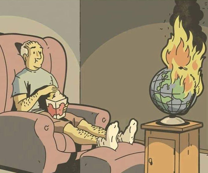Watching the world burn.